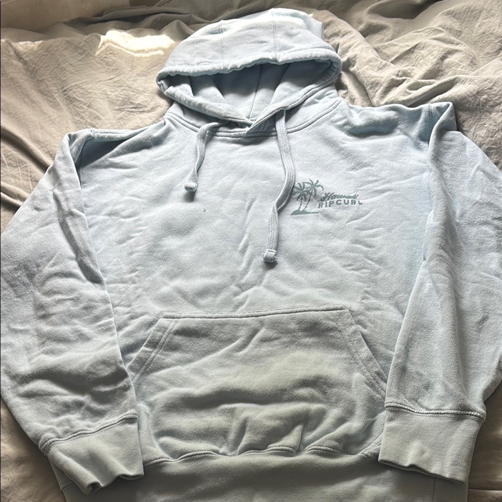 Rip Curl Blue Sweatshirt with Hood and Ribbed Cuffs